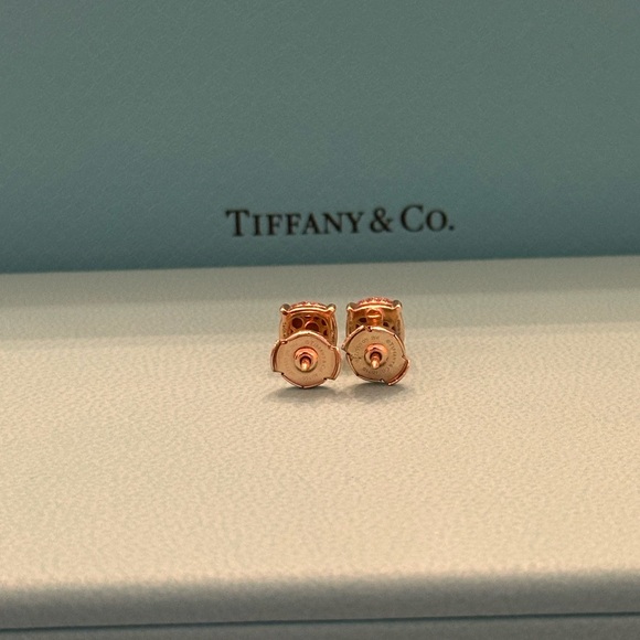 Tiffany&Co. 18k Rose Gold Paloma Picasso Sugar Stack Pink Sapphires Earrings - Picture 8 of 11